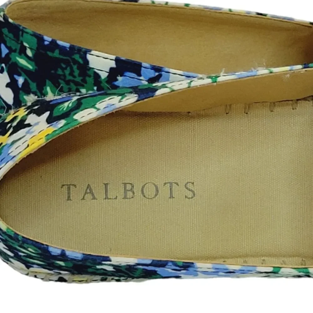 Talbots Izzy Butterfly Garden Knot Detail Sateen Espadrille Flats Shoe Size 8.5